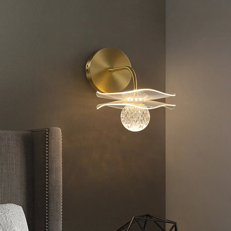 Modern Led personalized decoration lotus leaf garden wall lamp, bedside bedroom, living room, staircase, corridor, kitchen backg - vue 5 sur 23