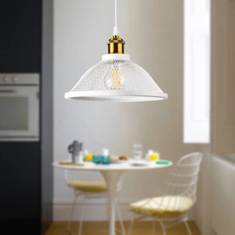suspension Vintage rétro noir fer Net-Cage cuisine E27 LED pour chambre salon Restaurant