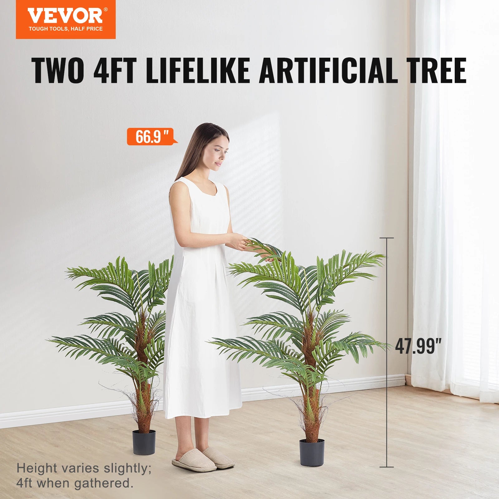 plantes artificielles palmier décoration intérieure avec protection anti basculement - vue 3 sur 9