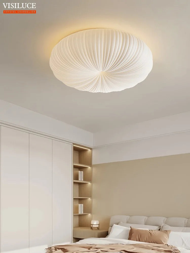 plafonnier led moderne abat jour citrouille luminaire à intensité variable - vue 2 sur 7