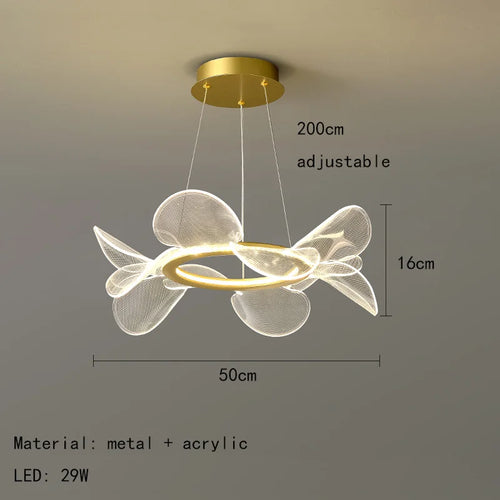 suspension moderne à led avec intensité variable et anneau doré - vue 11 sur 10