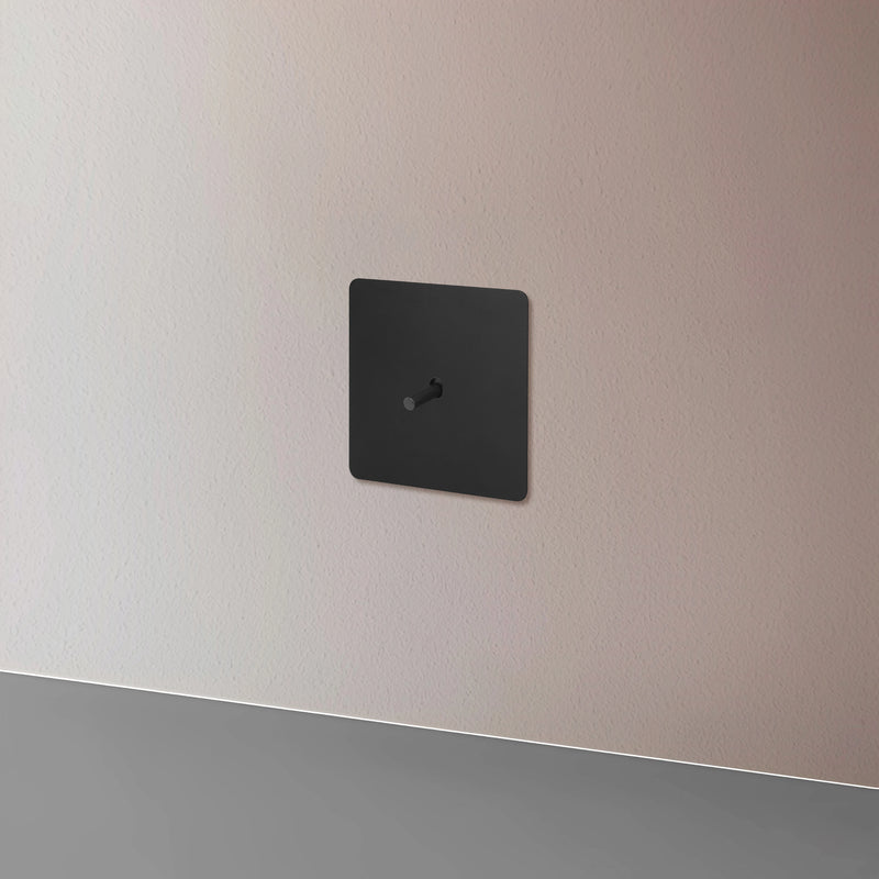 Prise électrique (Europe) en acier noir mat