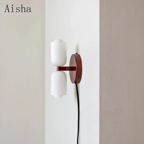 applique murale en verre double tête design artistique pour intérieur