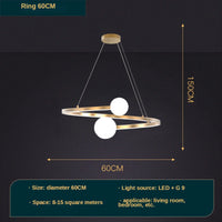 lustre nordique simple anneau led éclairage intérieur décoratif