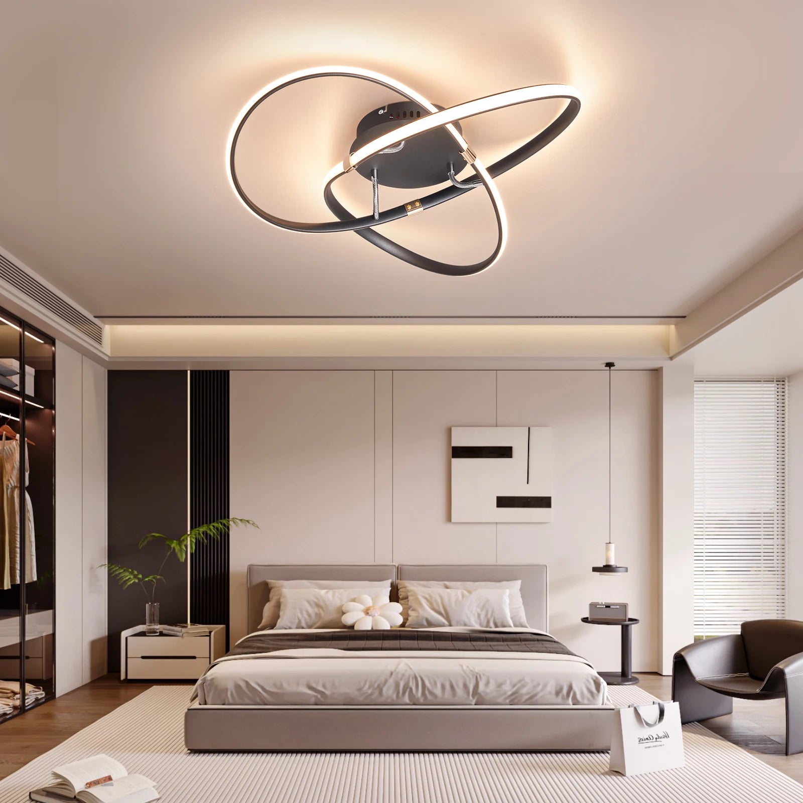 plafonnier led moderne pour maison intelligente avec alexa - vue 6 sur 9