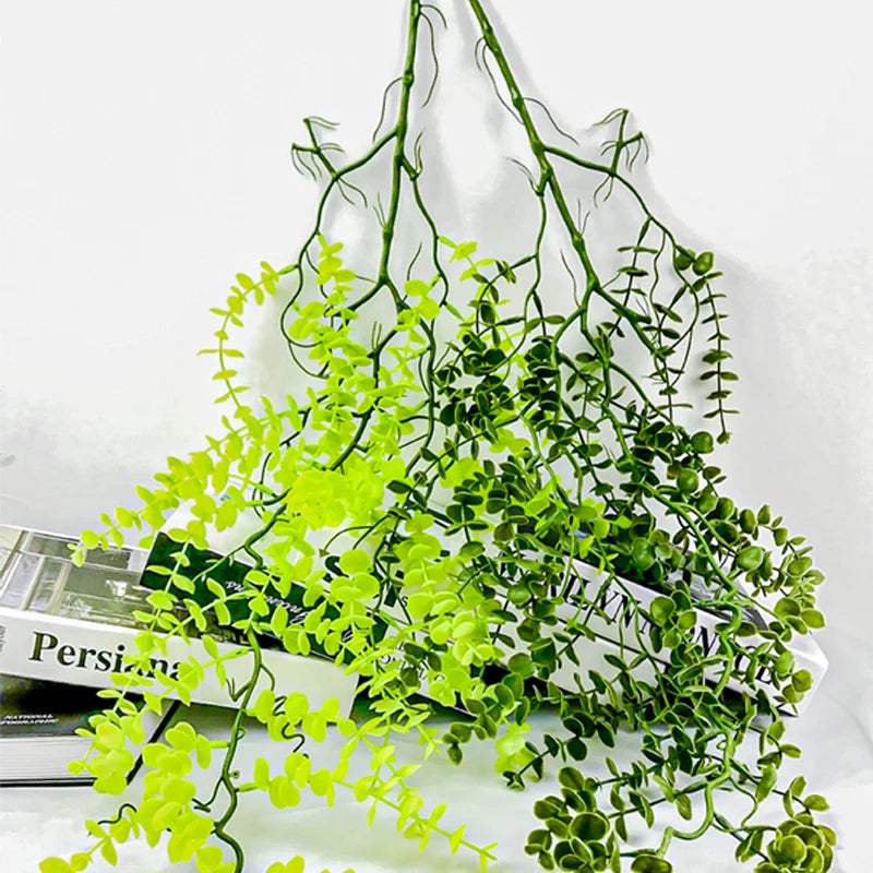 plantes artificielles en rotin et eucalyptus pour décoration intérieure et extérieure - vue 3 sur 6
