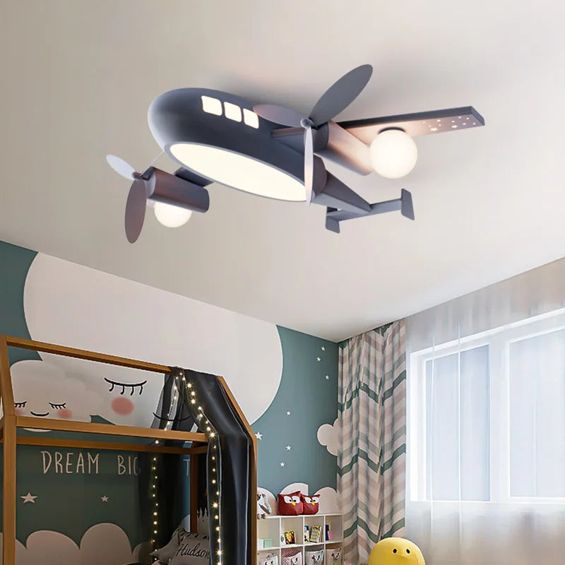 plafonnier avion nordique pour chambre enfant décoration lumineuse - vue 4 sur 10