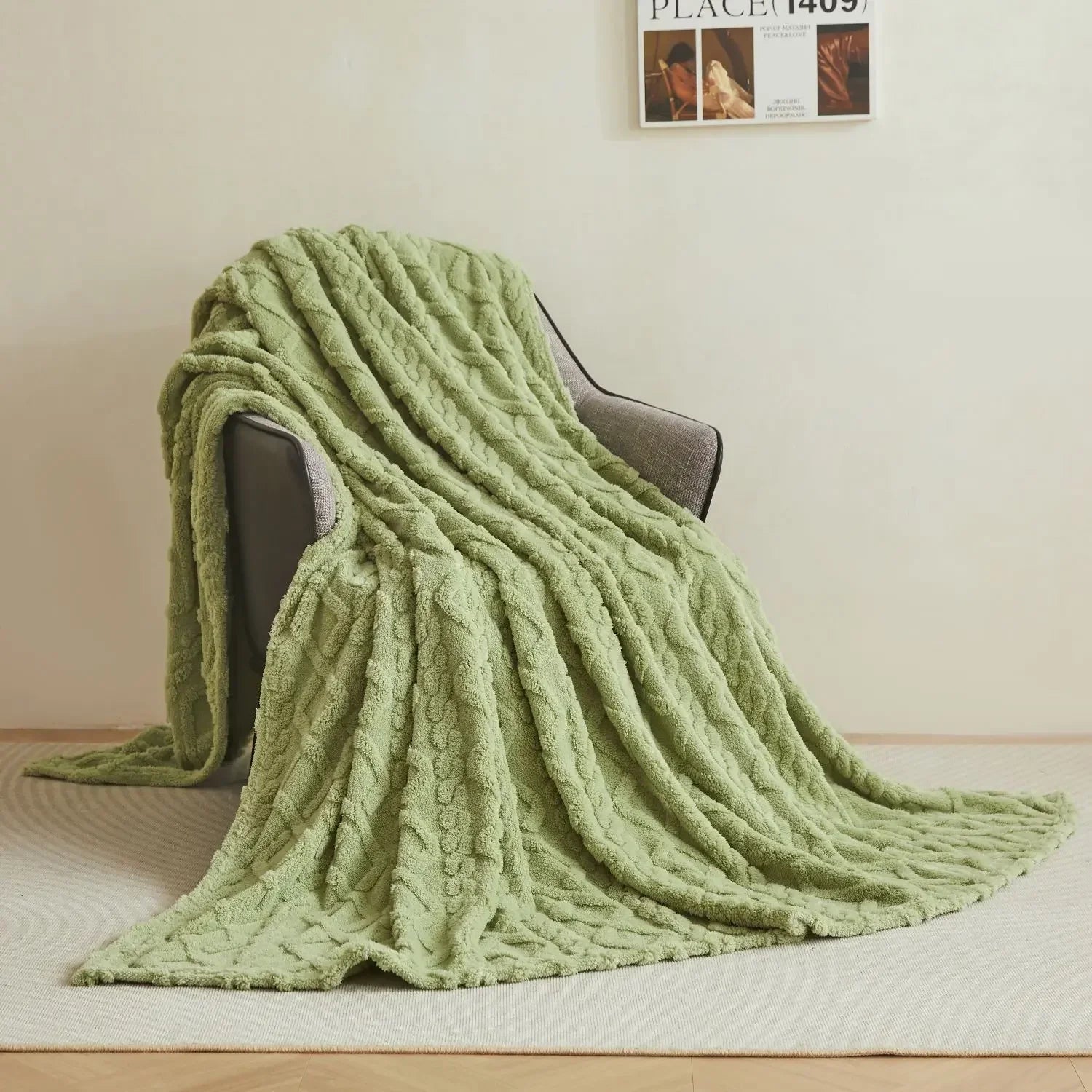 Plaid couverture flanelle polaire douce chaude salon lit - vue 7 sur 7