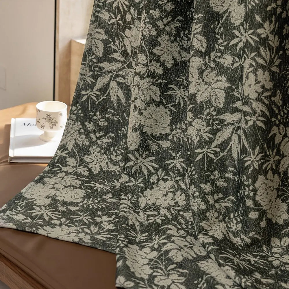 Rideau occultant floral moderne pour chambre ou salon - vue 5 sur 8