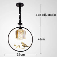 suspension design nordique en forme d'oiseau en cristal décoratif