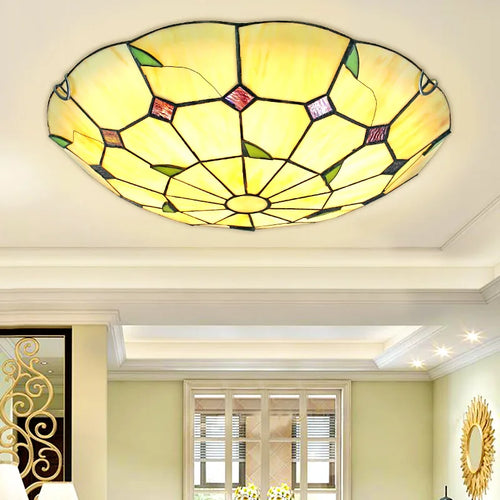plafonnier méditerranéen éclairage tiffany led pour intérieur et extérieur - vue 2 sur 6