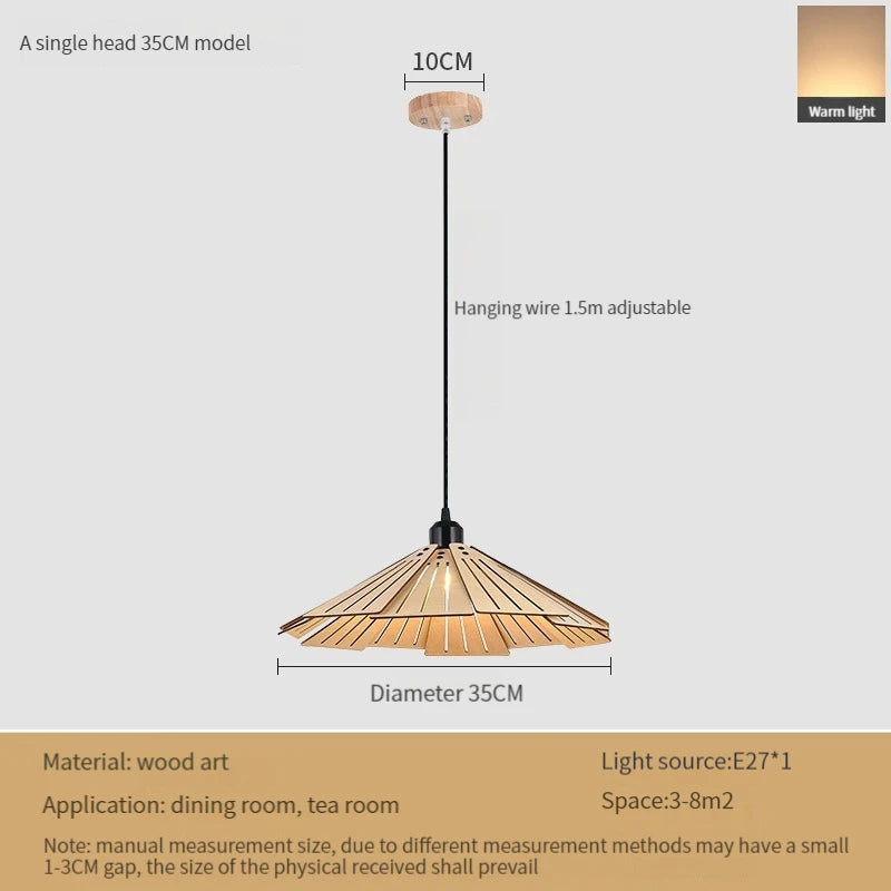 suspension en bois rétractable à bascule luminaire décoratif d'intérieur - vue 11 sur 18