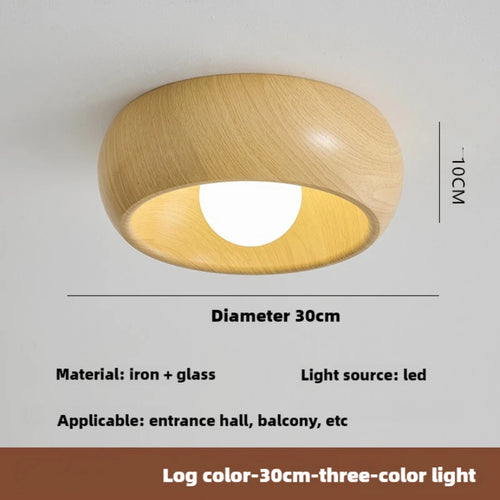 plafonnier minimaliste rétro en bois pour déco créative - vue 9 sur 8