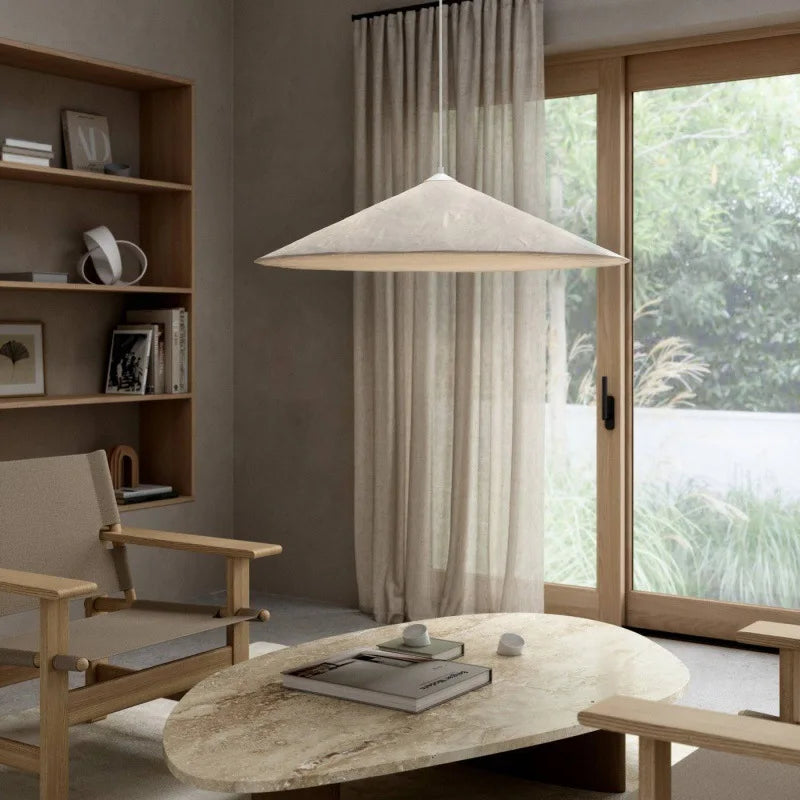 suspension en soie nordique moderne led luminaire suspendu en tissu - vue 4 sur 9