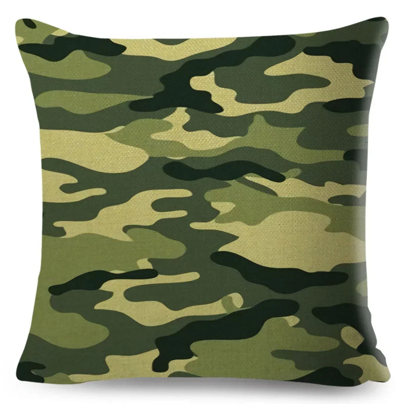 housses de coussin géométriques camouflage militaires décoratives