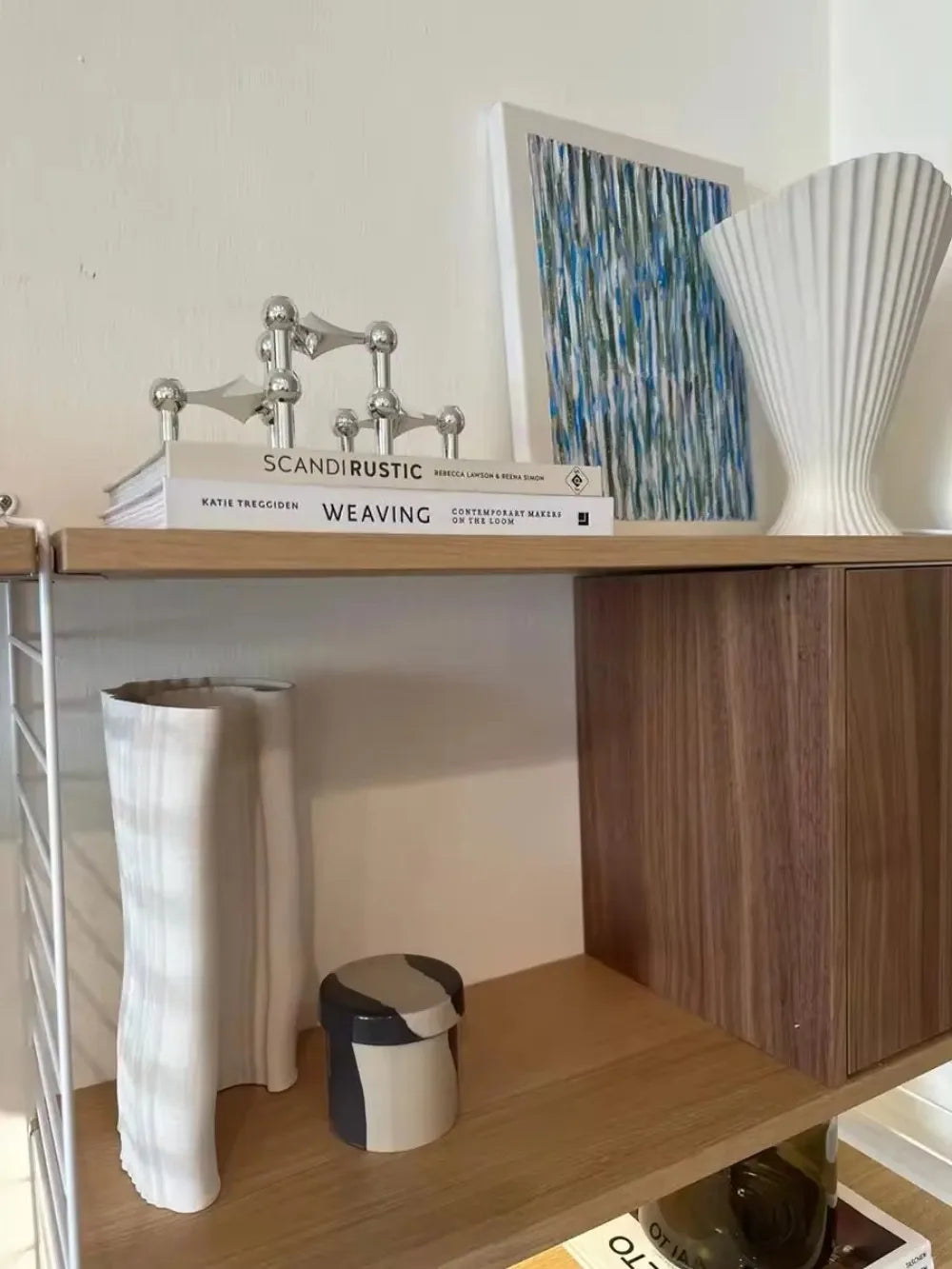 bougeoir en métal au design moléculaire pour décoration moderne - vue 4 sur 12
