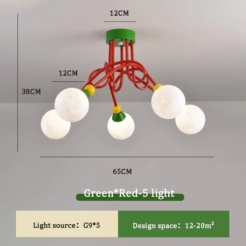 lustre nordique coloré pour chambre d'enfant moderne et simple - vue 9 sur 10