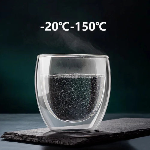 Tasses expresso double paroi verre 80ml ensemble isotherme