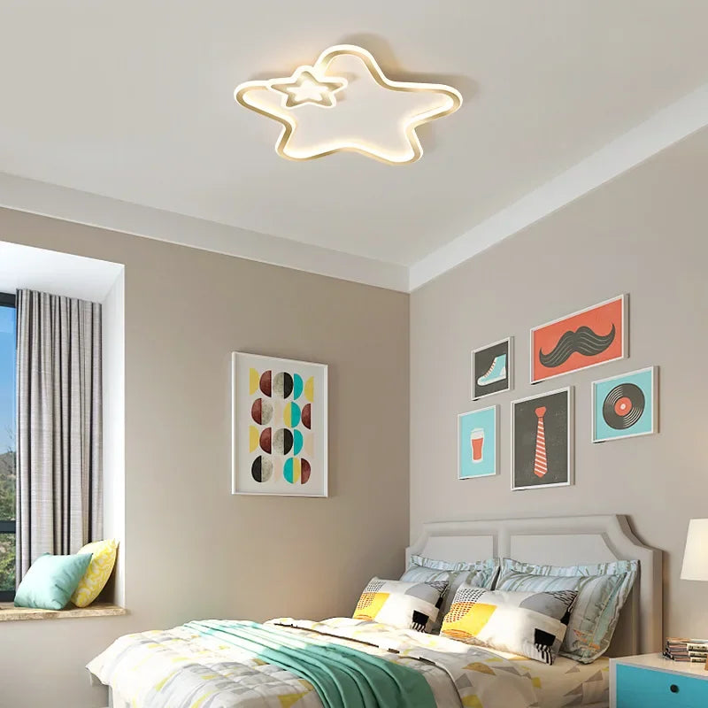 plafonnier led moderne étoile pour décoration d'intérieur lumineuse - vue 5 sur 16