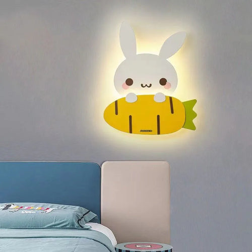 applique murale led dessin animé baleine lapin dinosaure pour enfants