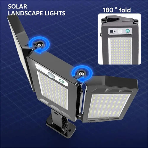 lampadaire solaire 384 led étanche avec capteur et télécommande - vue 3 sur 7