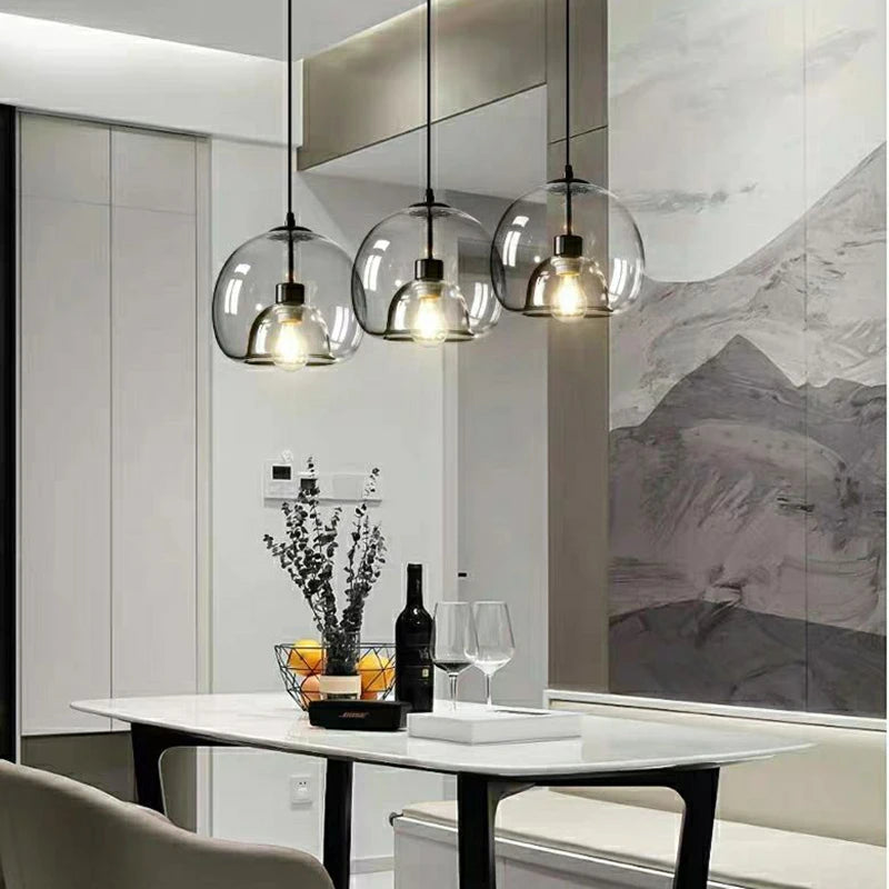 lustre moderne en verre pour éclairage intérieur suspendu - vue 7 sur 16
