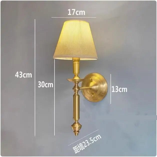 applique murale antique à LED avec abat-jour en tissu - vue 10 sur 10