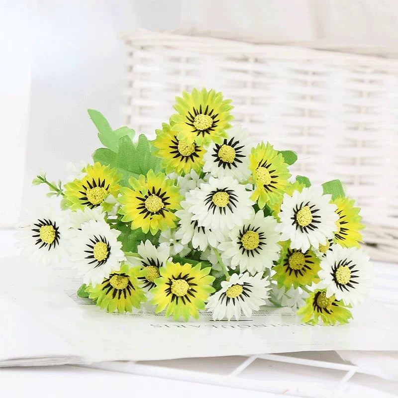 bouquet de marguerites en soie pour décoration florale artificielle - vue 2 sur 10