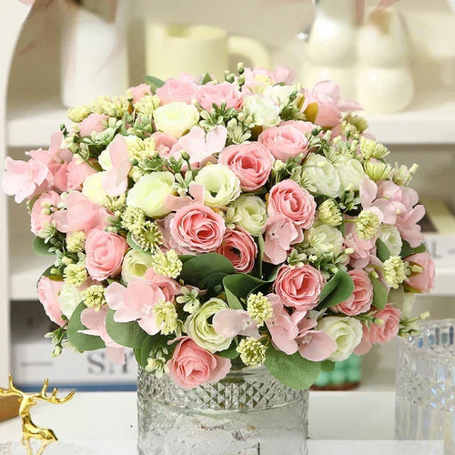 bouquet d'hortensias artificiels en soie pour décoration élégante - vue 5 sur 12