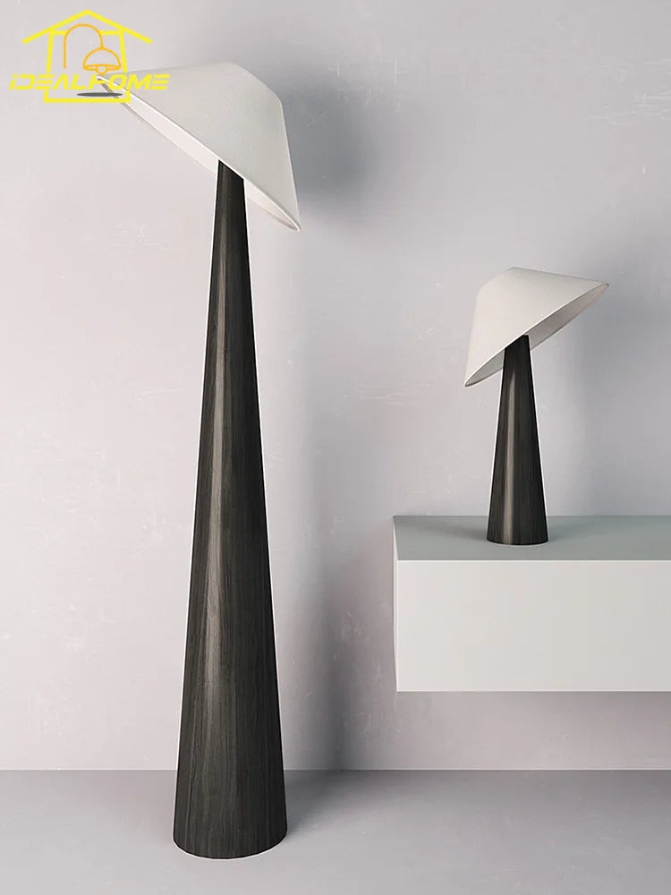 lampe de sol japonaise wabi-sabi zen art en bois massif - vue 5 sur 9