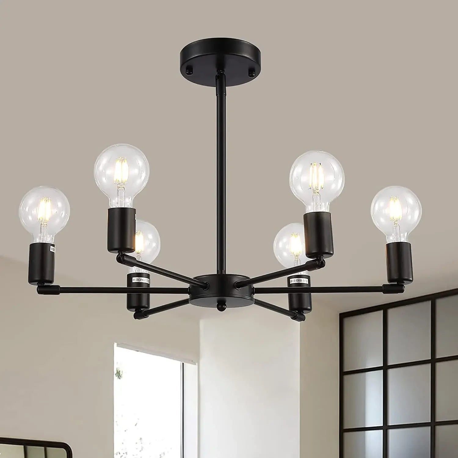 Lustre Moderne Plafonnier Monté Maison - vue 4 sur 9