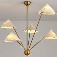 lustre moderne en tissu avec abat-jour créatif et éclairage led