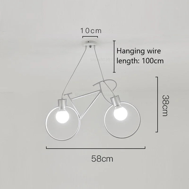 suspension modernes en fer forme vélo pour décoration maison - vue 8 sur 12