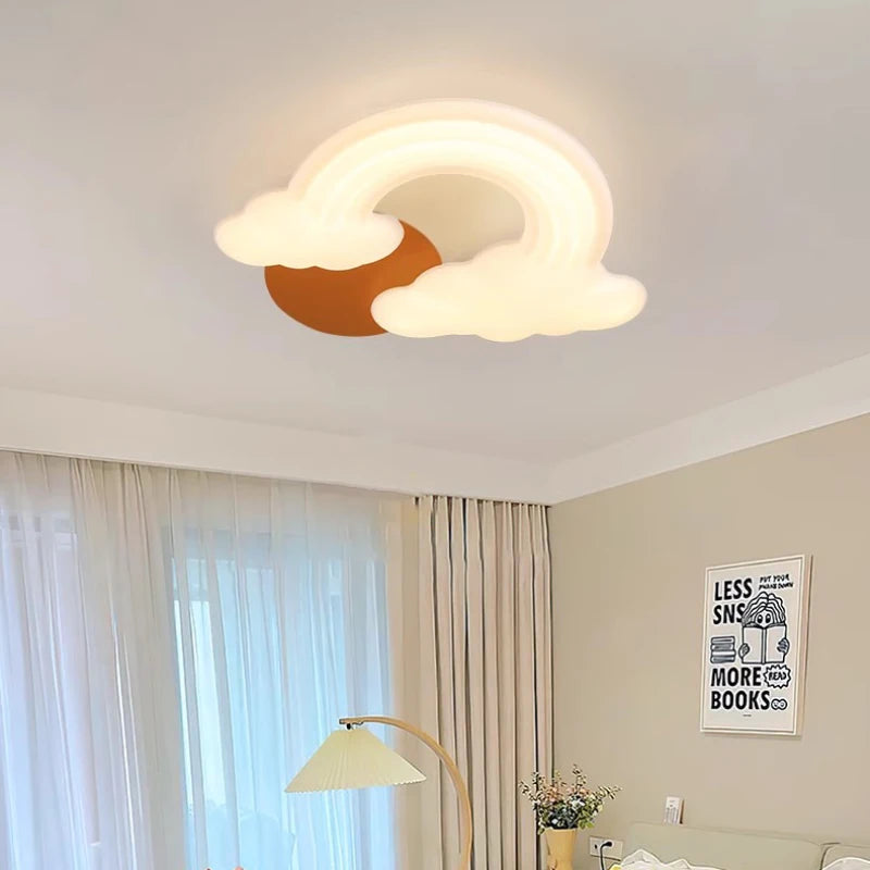 plafonnier romantique nuage arc-en-ciel pour enfant décoratif et moderne - vue 5 sur 7