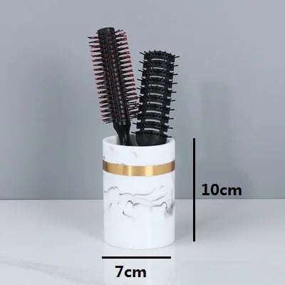 porte-brosse à dents en résine marbrée pour salle de bain - vue 13 sur 15