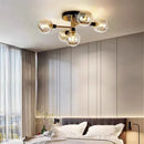 plafonnier nordique led en verre et métal pour intérieur loft