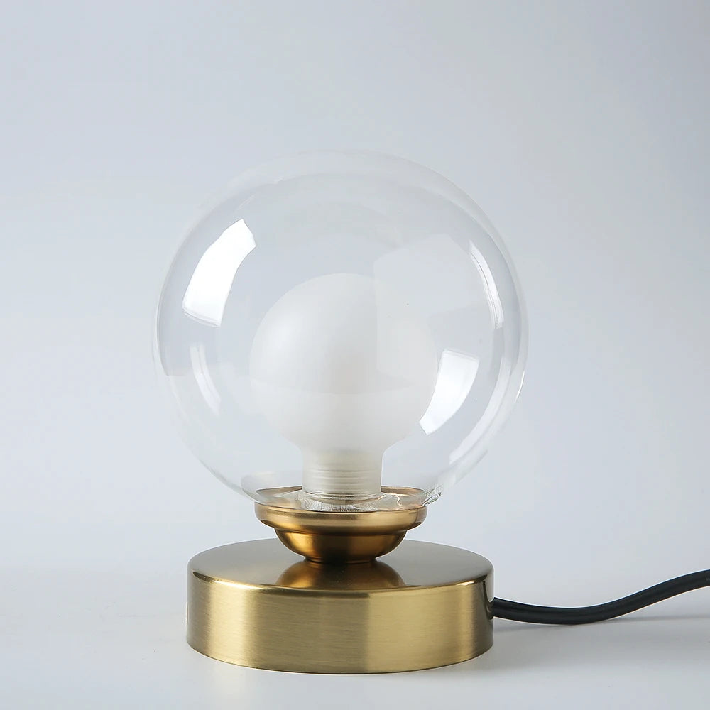 LED lampe de lecture lampes de Table boule de verre doré de bureau - vue 9 sur 9