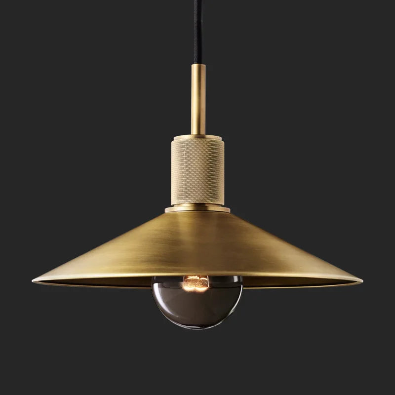 lustre rétro américain en cuivre pour bar restaurant boutique