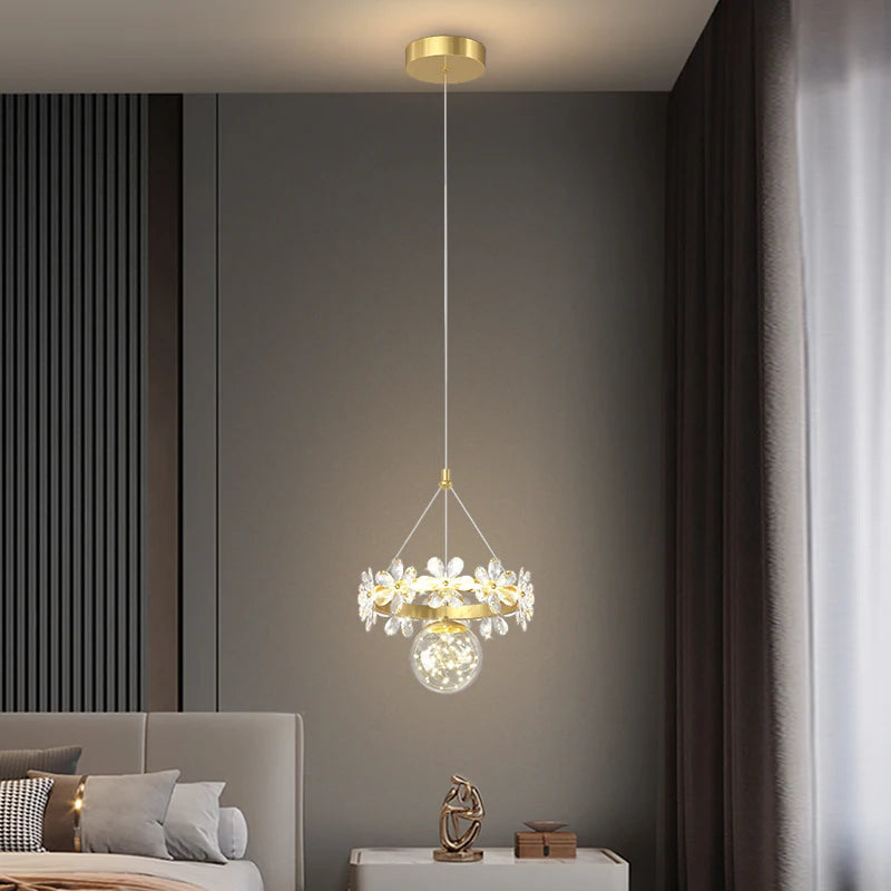 lustre minimaliste en cristal de luxe à tête unique - vue 6 sur 12
