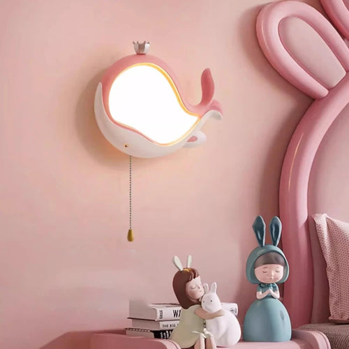 applique murale baleine mignonne pour chambre d enfant - vue 2 sur 9