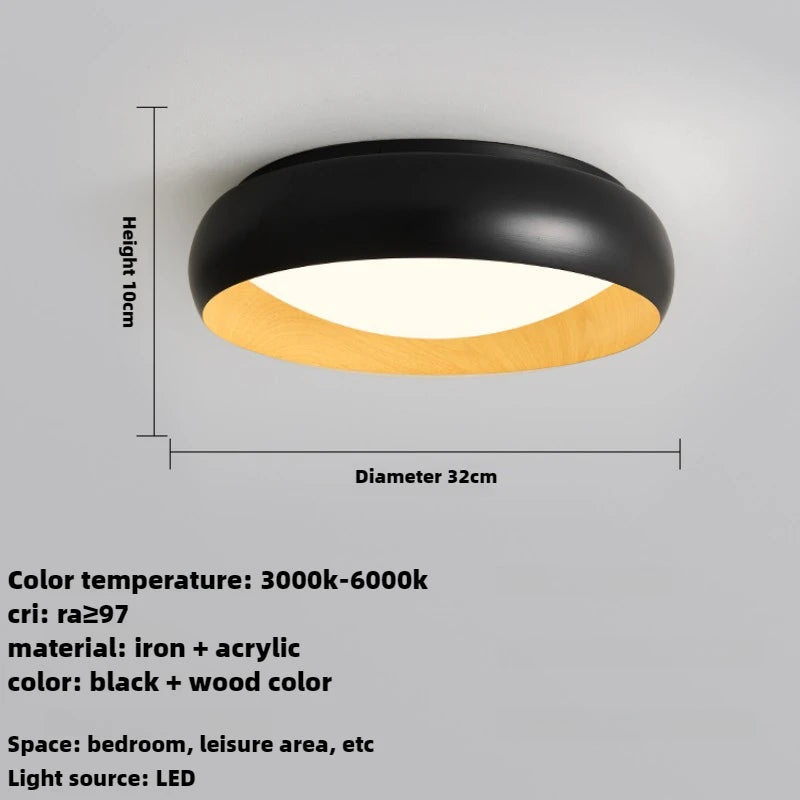 lampe minimaliste japonaise rétro circulaire anti éblouissement éclairage doux - vue 10 sur 12