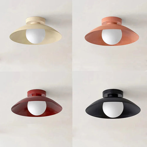 Plafonniers LED nordiques lampes à ampoule en fer Macaron minimaliste pour salon chambre couloir allée entrée balcon Luminaires