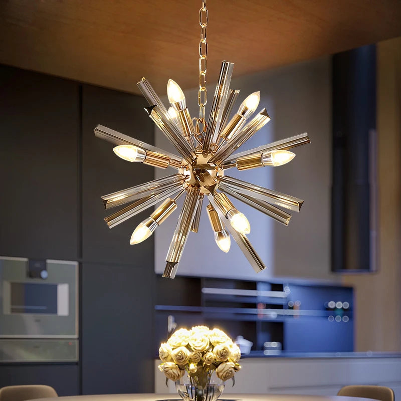 suspension moderne en cristal style sputnik pour décoration intérieure - vue 2 sur 7