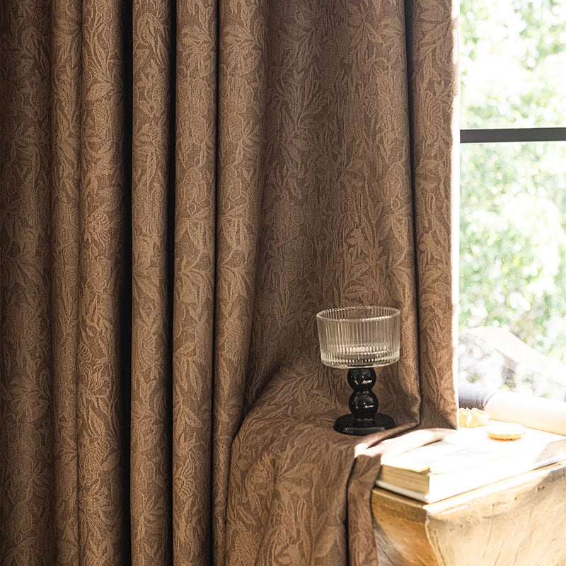 Rideau occultant floral style français pour salon chambre