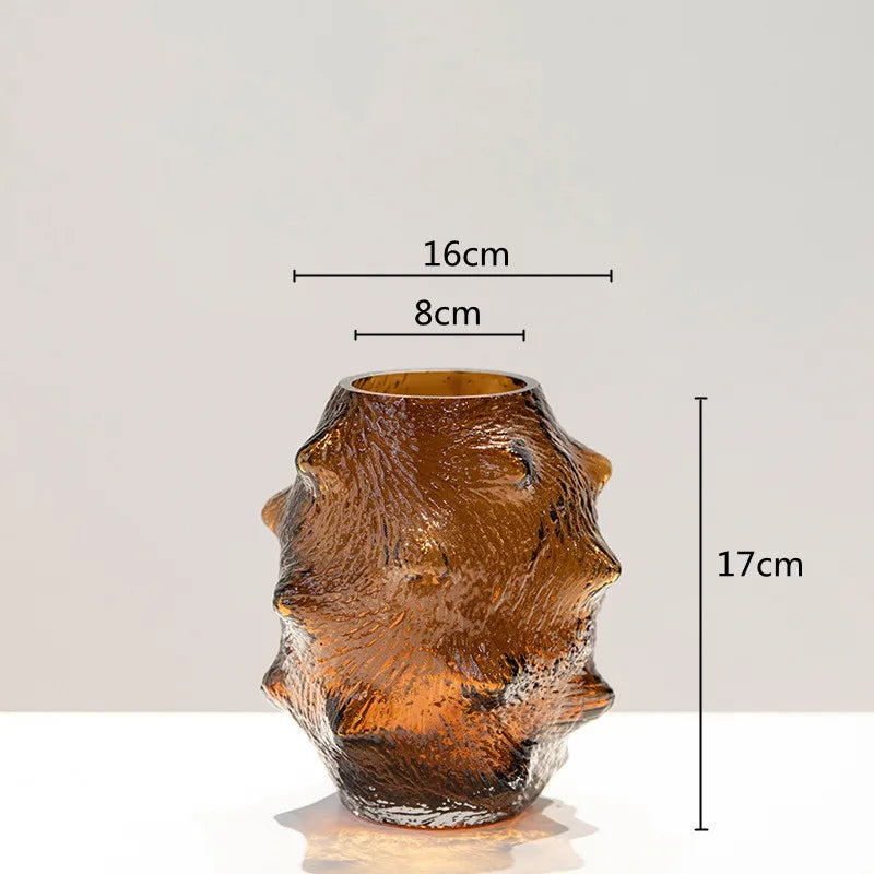 vase en verre concombre de mer pour terrarium décoratif - vue 9 sur 10