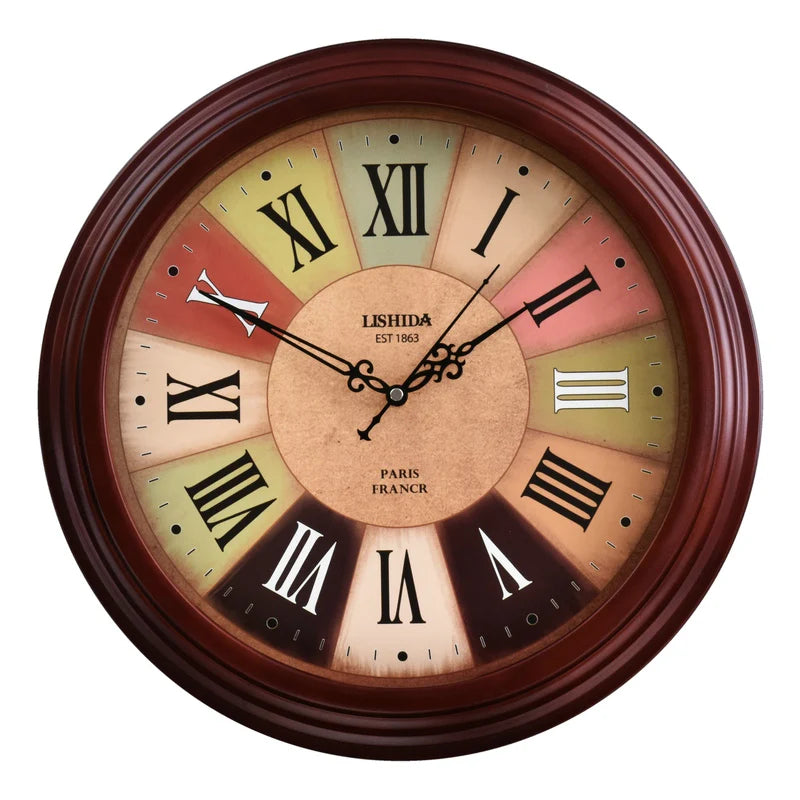 horloge murale silencieuse personnalisable en bois moderne rétro - vue 18 sur 25