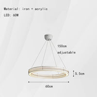 lustre art déco 	 style avec anneau et fil réglable