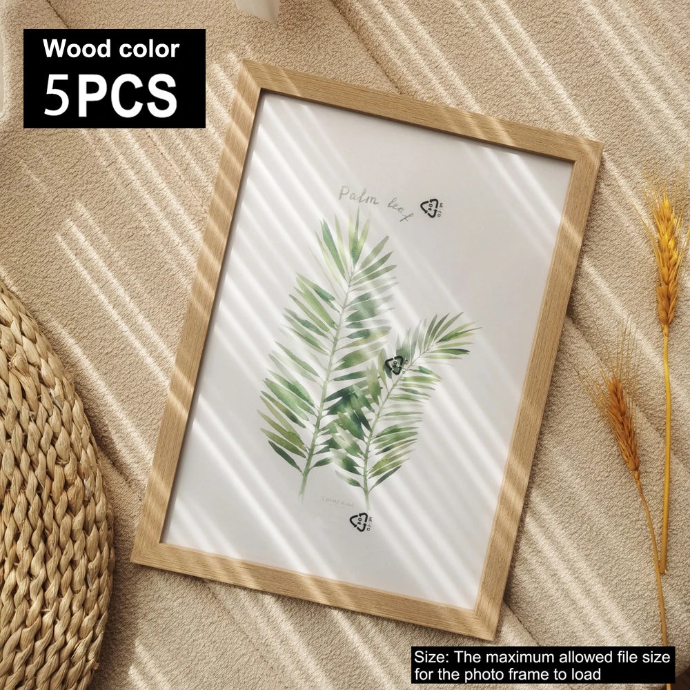 lot de 5 cadres photo en bois pour décorations murales - vue 5 sur 7