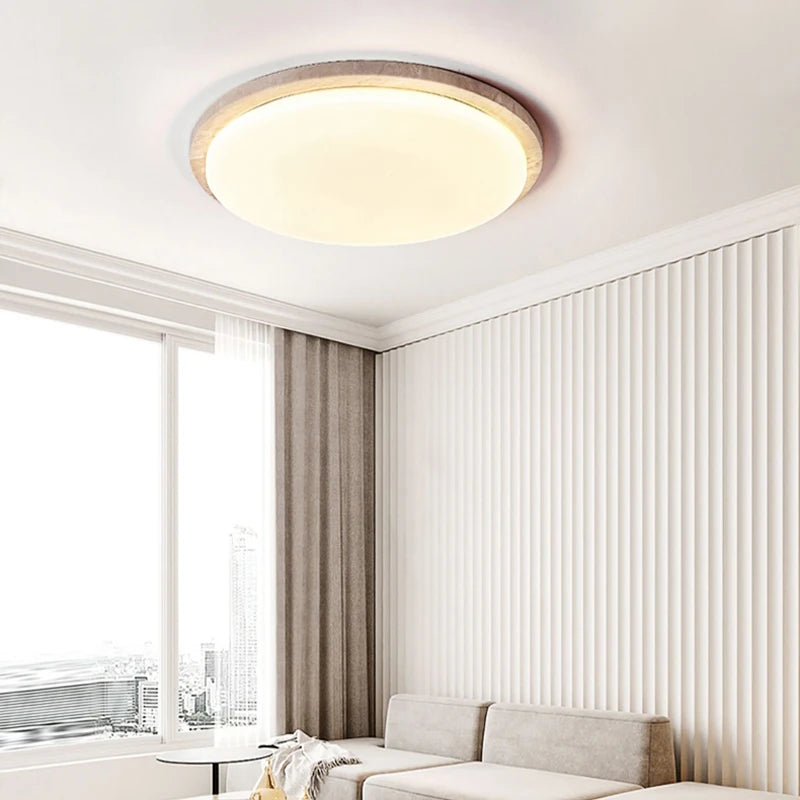 Plafonnier Led en travertin jaune