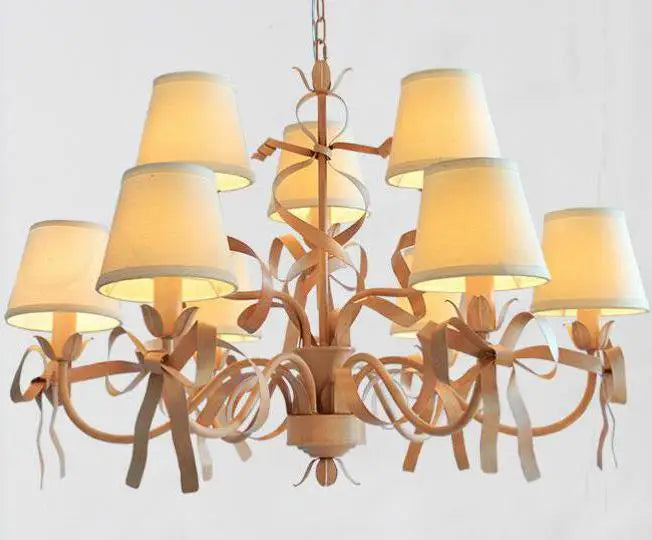 lustre en ruban rose pour chambre d'enfant élégante - vue 10 sur 14